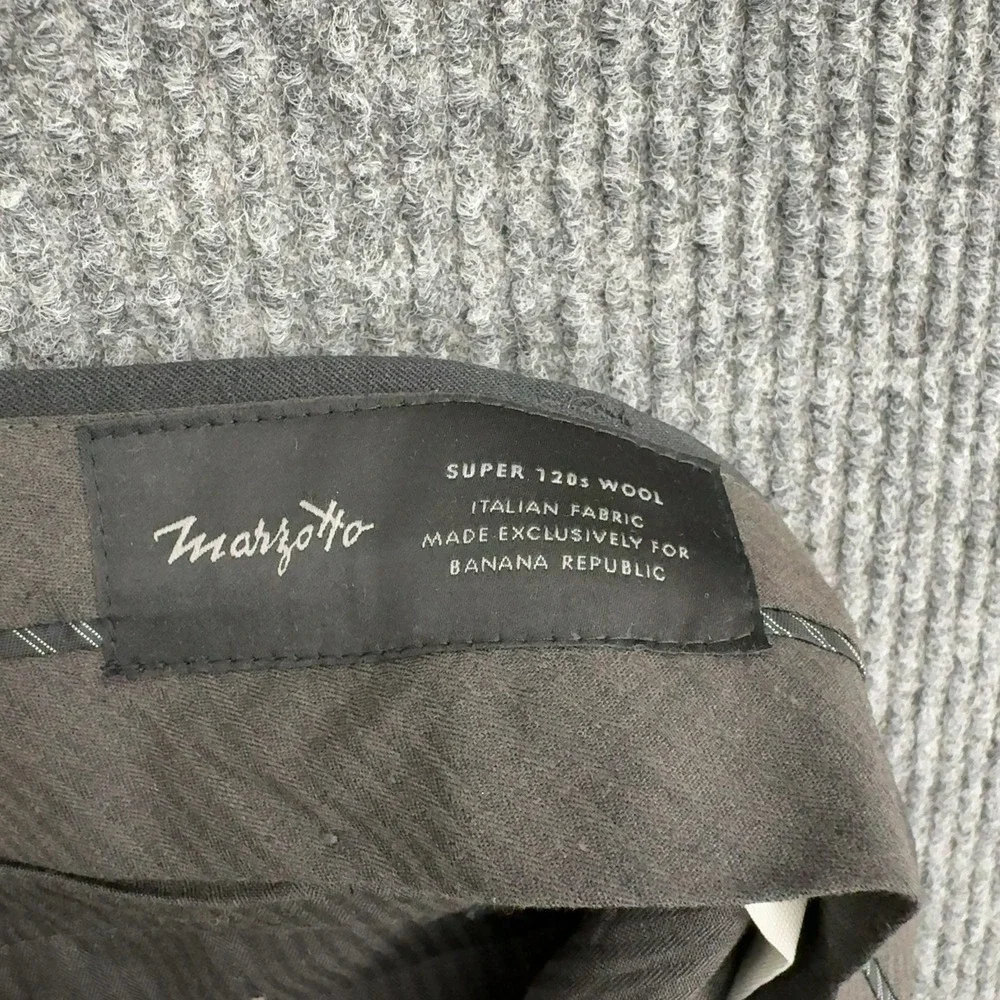 Banana Republic Dress Pants Mens 36 Gray Wool Marzotto Italian Slim Fit Business